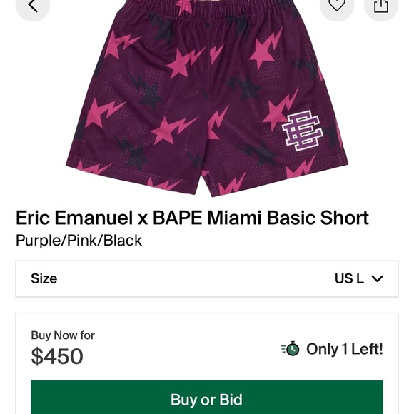 Eric Emanuel x BAPE Miami Shorts - Picture 6 of 6